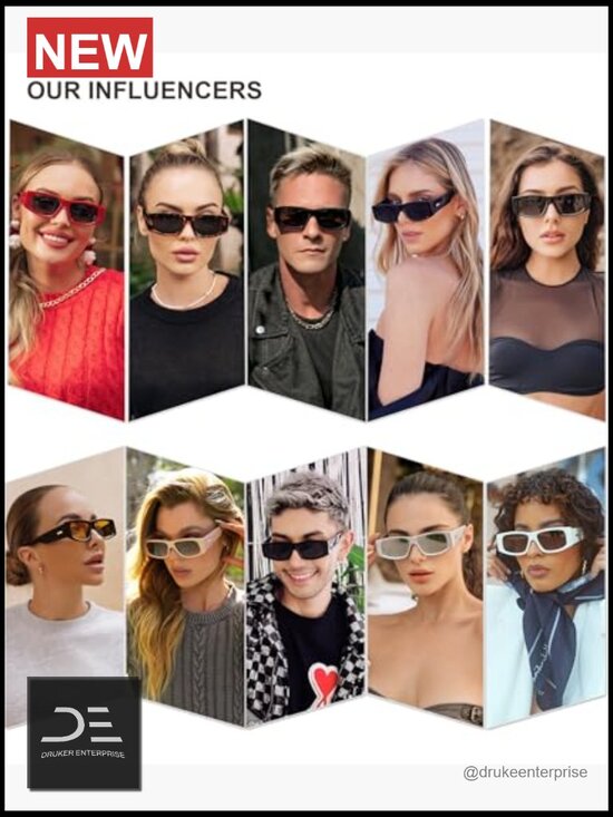 Trendy Y2K Rectangle Polarized Sunglasses for Women Men Fashion Designer Rave main image 4